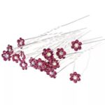 Νυφικό Τσιμπιδάκι- Φουρκέτα Λουλούδι Μωβ-Ροζ