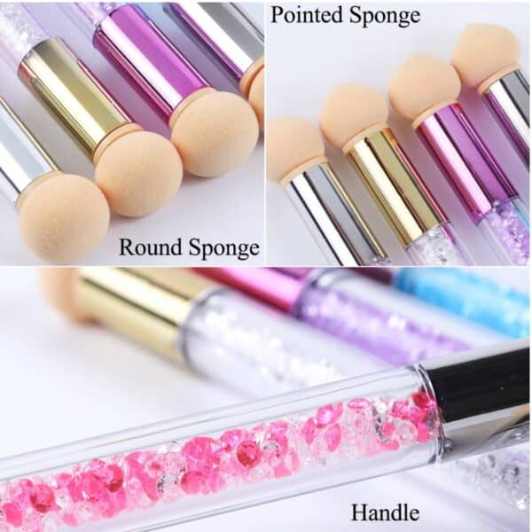 Πινέλο Nail Art για Ombre- Babyboomer σχέδιο στα νύχια με stamper σιλικόνης - Image 6