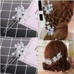 Νυφικό Χτενάκι -Τσιμπιδάκι με πέρλες και λευκά λουλουδάκια - Image 2