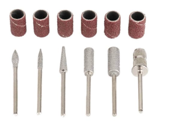 12τμχ Nail Drill bits Kit Eξαρτήματα τροχού 2,35mm διαμαντόφρεζες - Image 2
