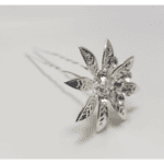 Νυφικό Τσιμπιδάκι- Φουρκέτα Μεγάλο λουλούδι Ασημί 02 - Image 2