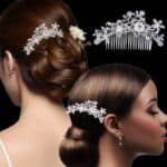 Νυφικό Χτένακι  με στρας και κρύσταλλα Bridal Λουδούδια 11cm - Image 6