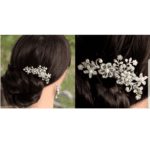 Νυφικό Χτένακι  με στρας και κρύσταλλα Bridal Λουδούδια 11cm - Image 2