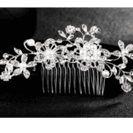 Νυφικό Χτένακι  με στρας και κρύσταλλα Bridal Λουδούδια 11cm - Image 3