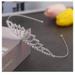 Νυφική Κορώνα- Τιάρα Πάρτυ Γενεθλίων με κρύσταλλα  ασημί ύψους 2,70cm - Image 2