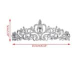 Νυφική Κορώνα- Τιάρα με κρύσταλλα  ασημί ύψους 4,50cm με χτενάκι στήριξης - Image 5