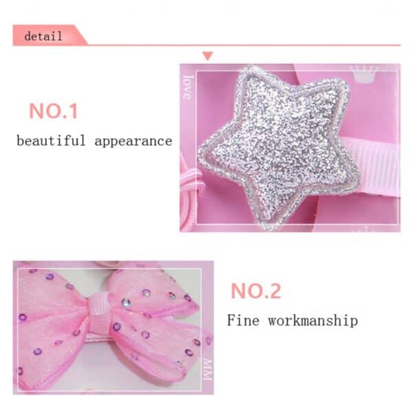 Ροζ Κουτί με 18 παιδικά κλιπ-κοκαλάκια Pink - Image 3