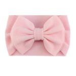 Παιδική- Βρεφική Μαλακή κορδέλα μαλλιών με μεγάλο φιόγκο 6'' inches 5 μηνών-7χρονών waffle- Pink