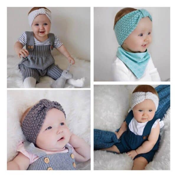 Σετ Μαμά- Κόρη Πλεκτή Μαλακή  κορδέλα μαλλιών - Grey 0-10 χρονών - Image 3