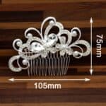 Νυφικό Χτενάκι  με στρας και κρύσταλλα Bridal πεταλούδα με πέρλα 10,50cm - Image 2