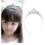 Παιδική τιάρα- κορώνα στέκα  Πάρτυ Γενεθλίων με κρύσταλλα ασημί για βάφτιση και παρανυφάκια - Image 2
