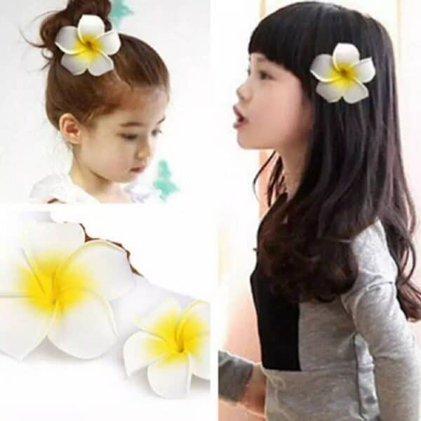 Σετ 3 τμχ Νυφικό Κλιπ σε σχήμα λευκού λουλουδιού 8 cm - Image 4