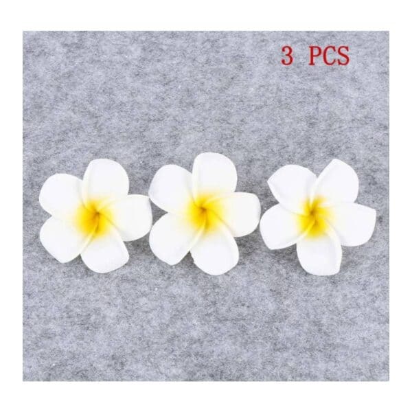 Σετ 3 τμχ Νυφικό Κλιπ σε σχήμα λευκού λουλουδιού 8 cm - Image 8