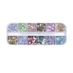 Κασετινά με 12 strass box nail art χρωμάτων για διακόσμηση νυχιών