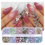 Κασετινά με 12 strass box nail art χρωμάτων για διακόσμηση νυχιών - Image 2
