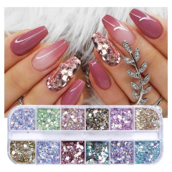 Κασετινά με 12 strass box nail art χρωμάτων για διακόσμηση νυχιών - Image 2