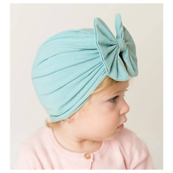 Παιδικό- Βρεφικό Μαλακό ελαστικό τουρμπάνι μαλλιών με μεγάλο φιόγκο  0-3 χρονών - Pink - Image 2