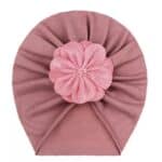 Παιδικό- Βρεφικό Μαλακό τουρμπάνι λουλούδι dusty Pink 0- 4 χρονών