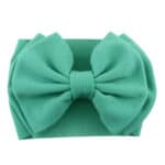 Παιδική- Βρεφική Μαλακή κορδέλα μαλλιών με μεγάλο φιόγκο 6'' inches 5 μηνών-7χρονών waffle- Turquoise