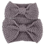 Σετ Μαμά- Κόρη Πλεκτή Μαλακή  κορδέλα μαλλιών - Grey 0-10 χρονών