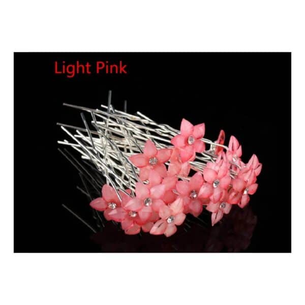 Νυφικό Τσιμπιδάκι- Φουρκέτα Λουλούδι Light Pink - Image 2