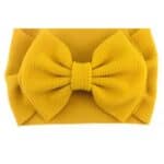 Παιδική- Βρεφική Μαλακή κορδέλα μαλλιών με μεγάλο φιόγκο 6'' inches 5 μηνών-7χρονών waffle- Golden