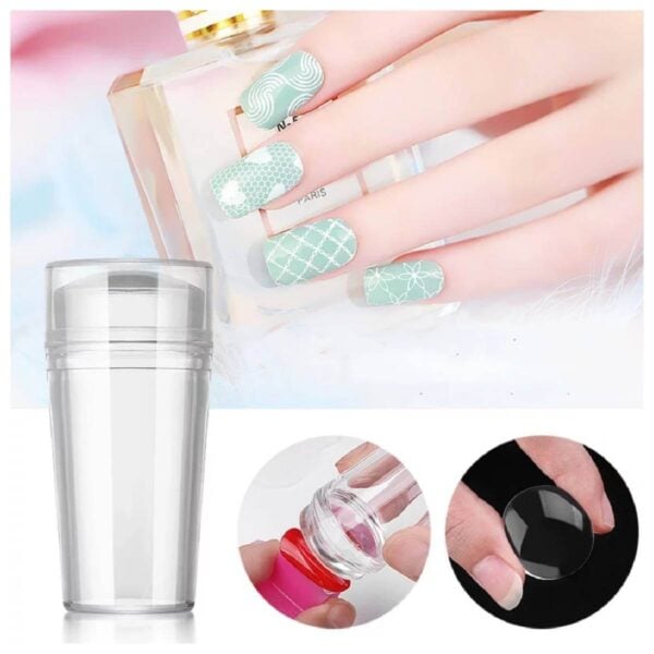 Jelly Stamper Σιλικόνης με scrapper για nail art - Image 2
