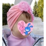 Παιδικό- Βρεφικό Μαλακό βελούδινο τουρμπάνι μαλλιών με λουλουδάκια  3 μηνών-2χρονών - Pink - Image 2