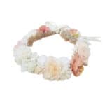 Στεφάνι λουλουδιών Λευκό-Ροζ για βάφτιση , παρανυφάκι, νύφη