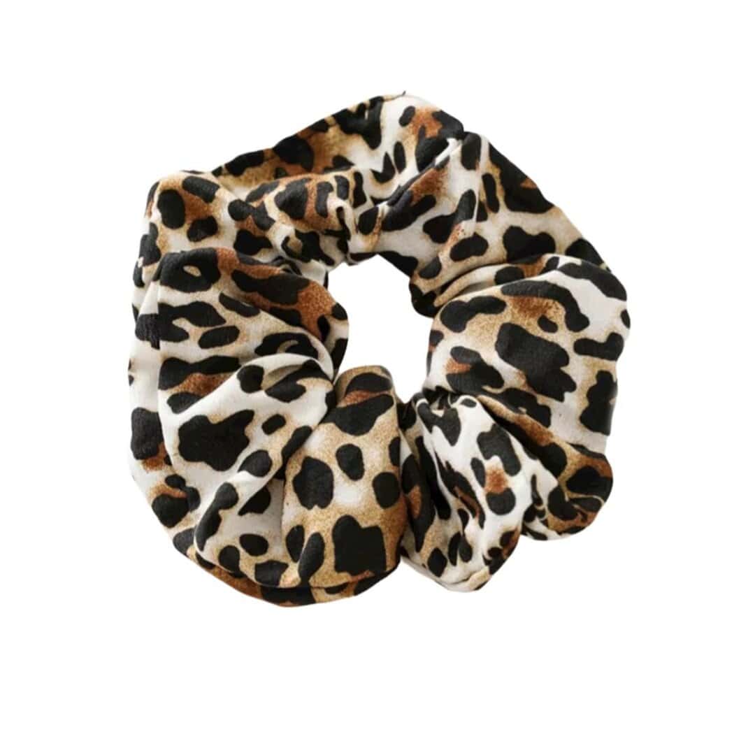 SCRUNCHIE-HAIR-WOMAN.M Scrunchies-Κοκαλάκι λάστιχο μαλλιών leopard animal print - Image 1