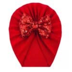 Βρεφικό παιδικό τουρμπάνι με φιόγκο πούλιες 0-4 χρόνων κόκκινο