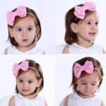 Παιδική- Βρεφική Μαλακή κορδέλα μαλλιών με φιόγκο 4,50 inches 0-5 χρονών  Baby blue - Image 3