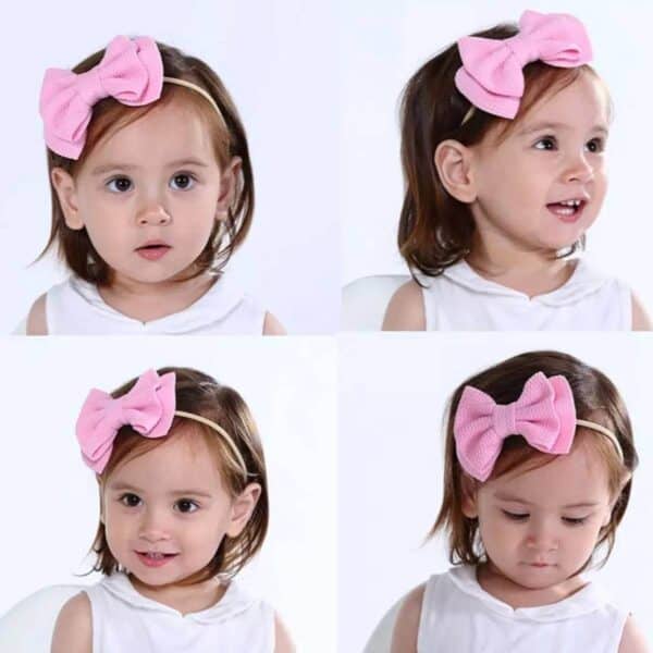 Παιδική- Βρεφική Μαλακή κορδέλα μαλλιών με φιόγκο 4,50 inches 0-5 χρονών  Baby blue - Image 3