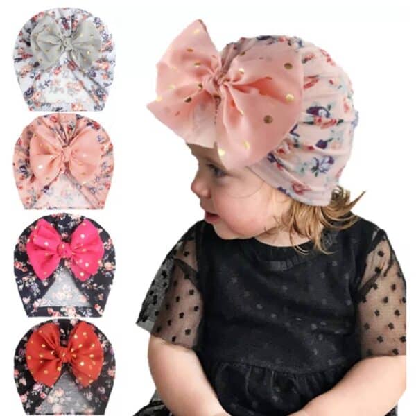 Παιδικό-βρεφικό τουρμπάνι μαλλιών  μεγάλο κόκκινο φιόγκο 1-4 χρονών - Image 2