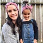 Σετ Μαμά- Κόρη Βελούδινη Μαλακή  κορδέλα μαλλιών   0-2χρονών - Silver Gray - Image 2