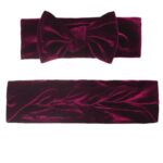 Σετ Μαμά- Κόρη Βελούδινη Μαλακή  κορδέλα μαλλιών   0-2 χρονών - Wine Red