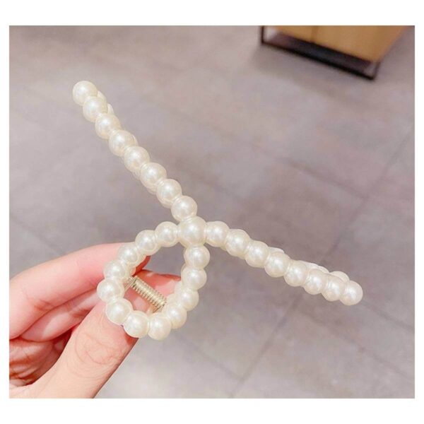 Γυναικείο fashion clip- Κλάμερ  κοκάλινο με πέρλες - Image 2