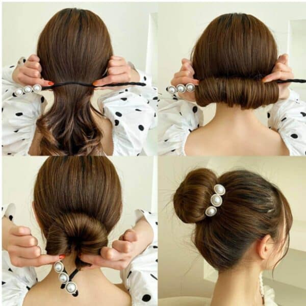 Γυναικεία πιάστρα με pearl λουλουδάκια για εύκολο κότσο - Image 2