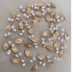 Νυφικό '' σύρμα '' με φύλλα και πέρλες αρχαιοελληνικό design σε χρυσό χρώμα 60cm - Image 6