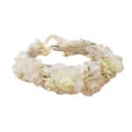 Στεφάνι λουλουδιών Λευκό-ιβουάρ για βάφτιση , παρανυφάκι, νύφη