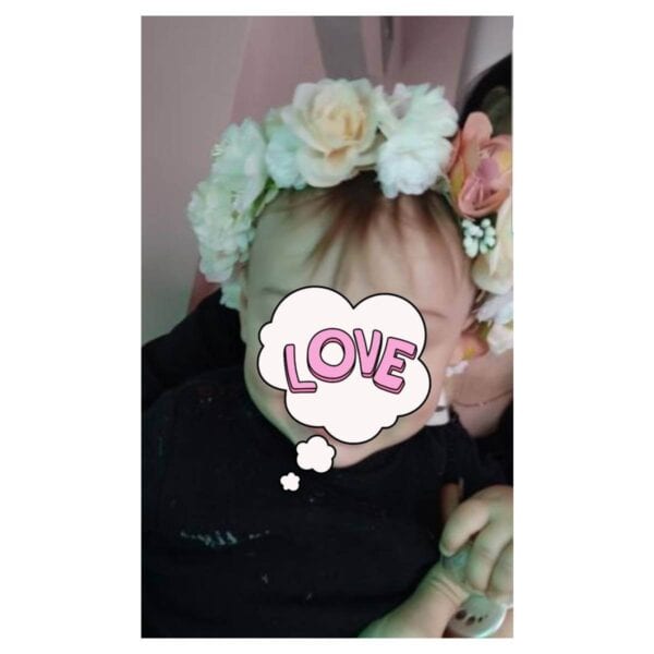 Στεφάνι λουλουδιών Λευκό-Ροζ για βάφτιση , παρανυφάκι, νύφη - Image 4