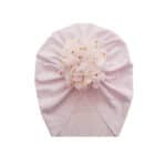 Παιδικό- Βρεφικό Μαλακό ελαστικό τουρμπάνι μαλλιών με Λουλούδι 3 μηνών -5χρονών - White