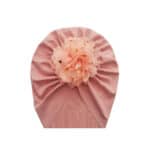 Παιδικό- Βρεφικό Μαλακό ελαστικό τουρμπάνι μαλλιών με Λουλούδι 3 μηνών-5χρονών - Pale Pink