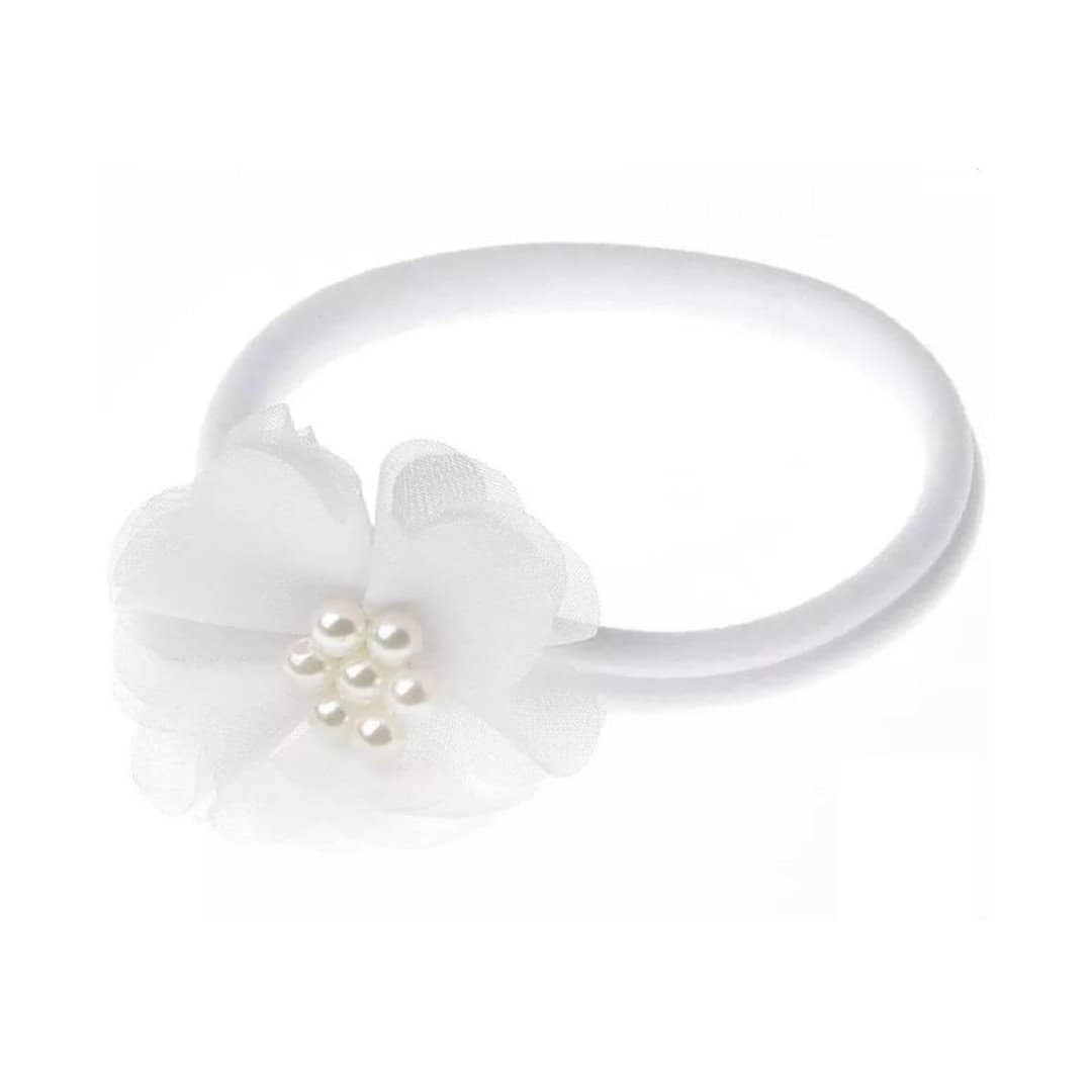 HEADBAND-LIITLE-FLOWER-BABY Παιδική- Βρεφική Μαλακή κορδέλα μαλλιών λουλουδάκι 5cm 0-5 χρονών White - Image 1