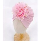 Παιδικό- Βρεφικό Μαλακό ελαστικό τουρμπάνι μαλλιών με Λουλούδι 3 μηνών -5χρονών - Pink - Image 3