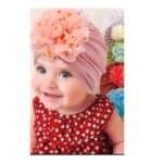 Παιδικό- Βρεφικό Μαλακό ελαστικό τουρμπάνι μαλλιών με Λουλούδι 3 μηνών -5χρονών - White - Image 3