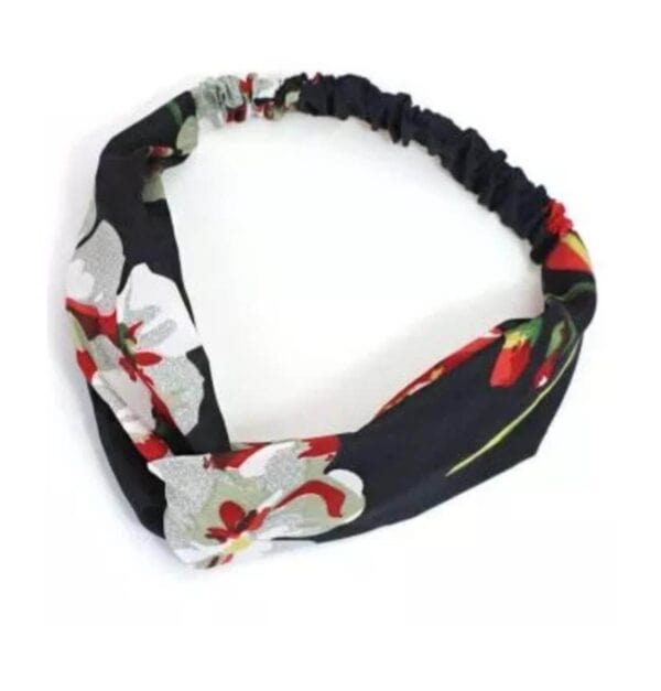 Γυναικεία  Μαλακή  Σατέν κορδέλα μαλλιών Flower Black - Image 2