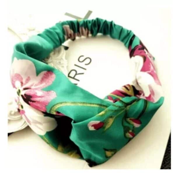 Γυναικεία  Μαλακή  Σατέν κορδέλα μαλλιών Flower Green - Image 2