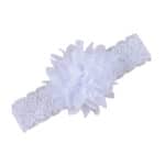 Παιδική- Βρεφική κορδέλα Λουλούδι με δαντέλα για βάφτιση και παρανυφάκια 0-3 χρονών- White