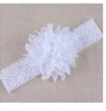 Παιδική- Βρεφική κορδέλα Λουλούδι με δαντέλα για βάφτιση και παρανυφάκια 0-3 χρονών- White - Image 2